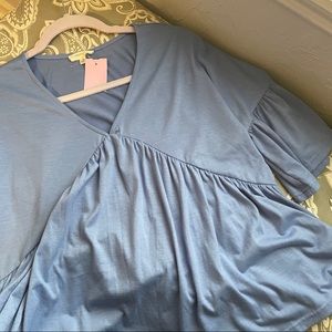 Periwinkle Blue Top Blouse